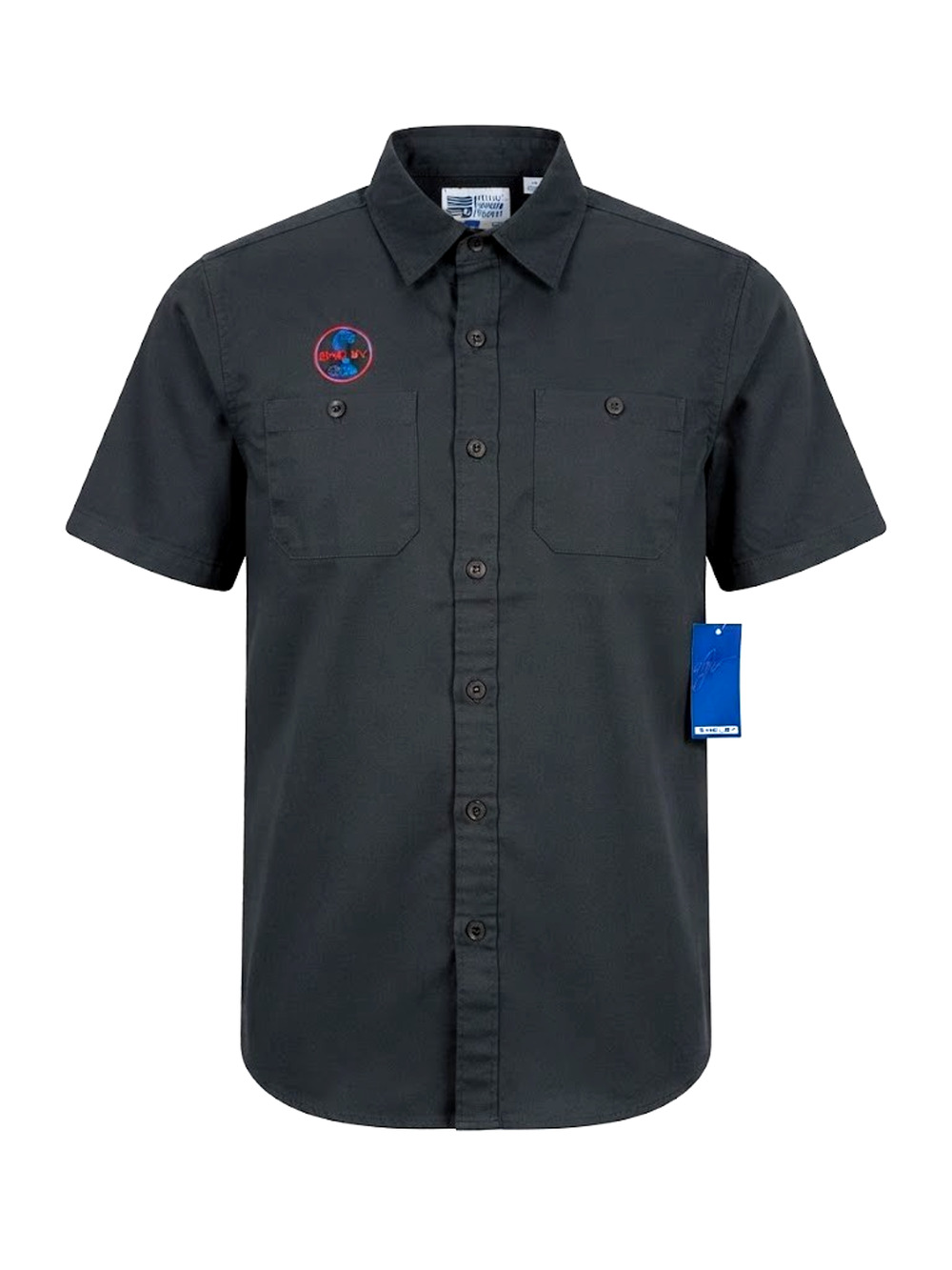 NWT Official Licensed Shelby Cobra Men's Black Short Sleeve Button-Down Size L
